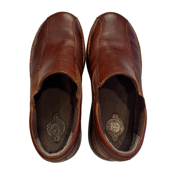 Men's Y2K Doc Dr. Martens Tevin Oxblood Brown Leather Preppy Comfort Loafers 10 - Picture 5 of 7